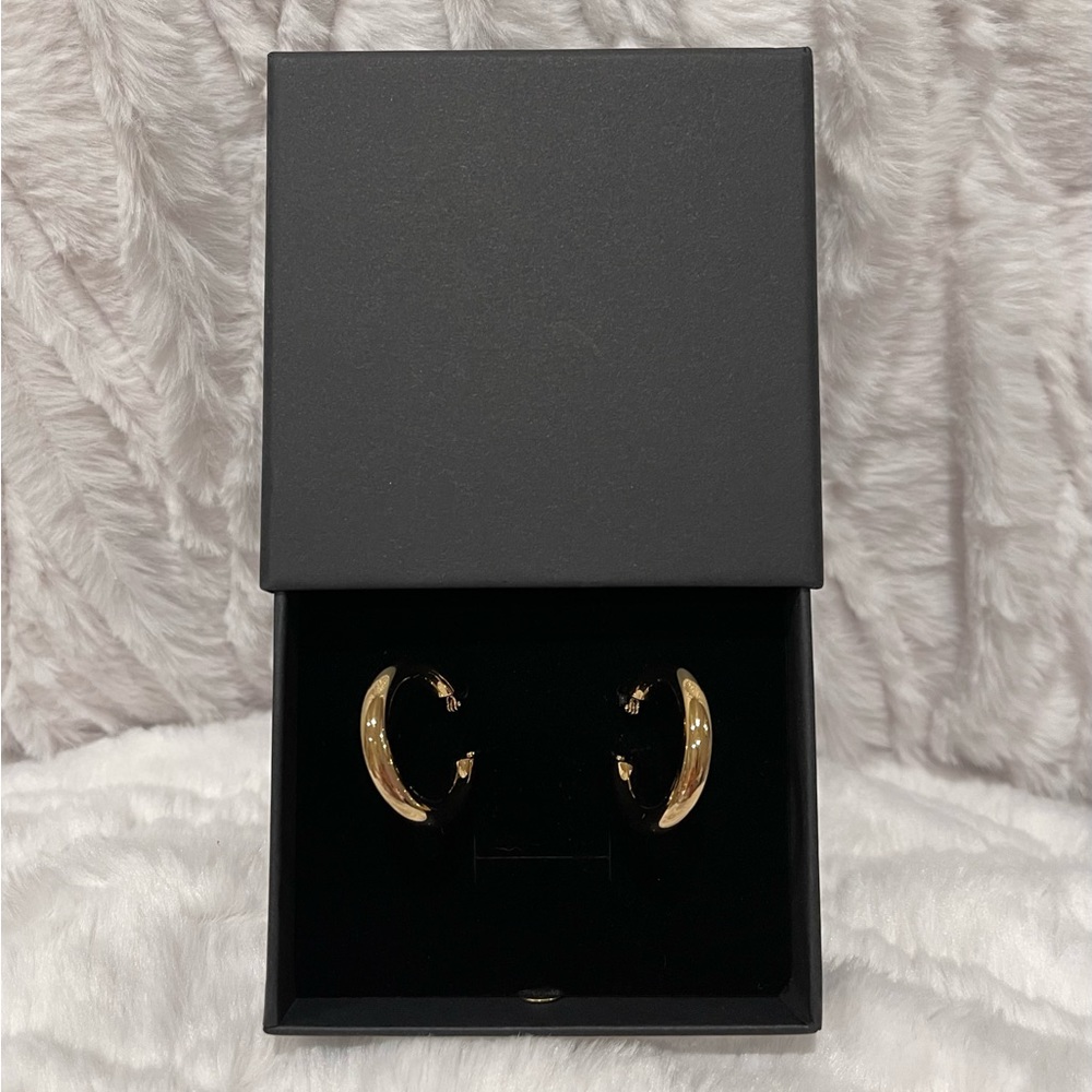 30mm Stainless Steel Gold Tone Hoop Earrings
